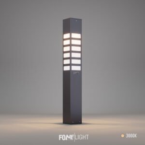 Vilorita lampă bollard decorativă de exterior din plexiglas și aluminiu