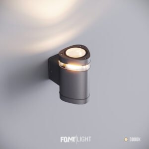 Gala Mono aplică de exterior din plexiglas și aluminiu cu lumină într-o direcție