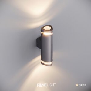 Gala Duo aplică de exterior din plexiglas și aluminiu cu lumină în două direcții